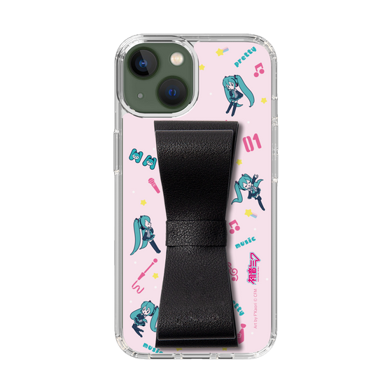 Slim Protection Case - STAND & RING RIBBON Black［ HATSUNE MIKU - Ribbon - Instrumental - Pink ］