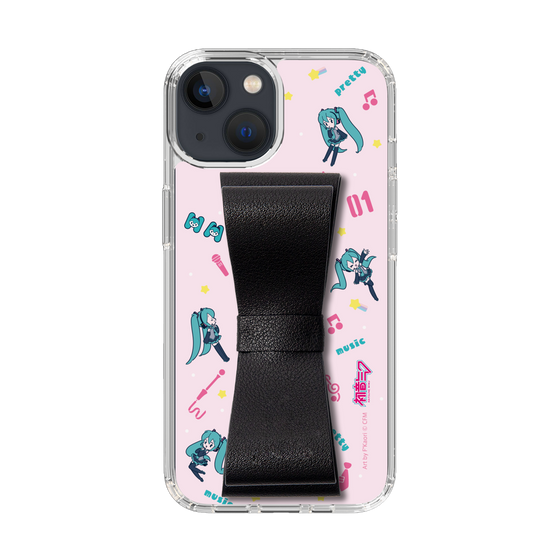 Slim Protection Case - STAND & RING RIBBON Black［ HATSUNE MIKU - Ribbon - Instrumental - Pink ］