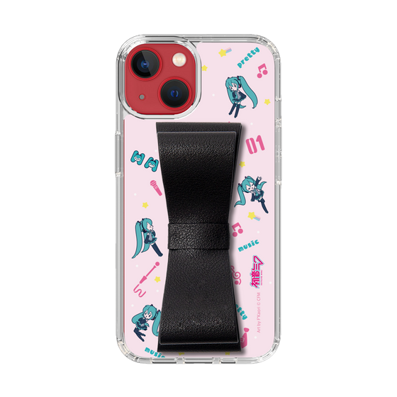 Slim Protection Case - STAND & RING RIBBON Black［ HATSUNE MIKU - Ribbon - Instrumental - Pink ］
