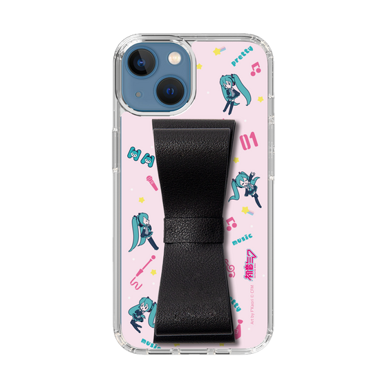Slim Protection Case - STAND & RING RIBBON Black［ HATSUNE MIKU - Ribbon - Instrumental - Pink ］