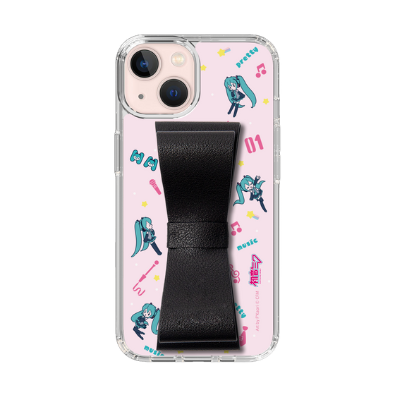 Slim Protection Case - STAND & RING RIBBON Black［ HATSUNE MIKU - Ribbon - Instrumental - Pink ］