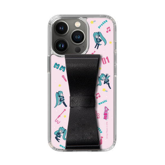 Slim Protection Case - STAND & RING RIBBON Black［ HATSUNE MIKU - Ribbon - Instrumental - Pink ］