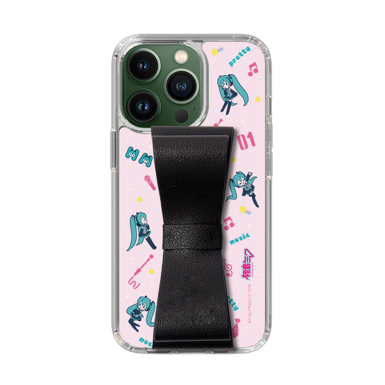 Slim Protection Case - STAND & RING RIBBON Black［ HATSUNE MIKU - Ribbon - Instrumental - Pink ］