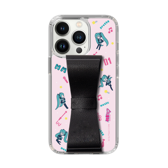 Slim Protection Case - STAND & RING RIBBON Black［ HATSUNE MIKU - Ribbon - Instrumental - Pink ］
