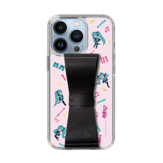 Slim Protection Case - STAND & RING RIBBON Black［ HATSUNE MIKU - Ribbon - Instrumental - Pink ］