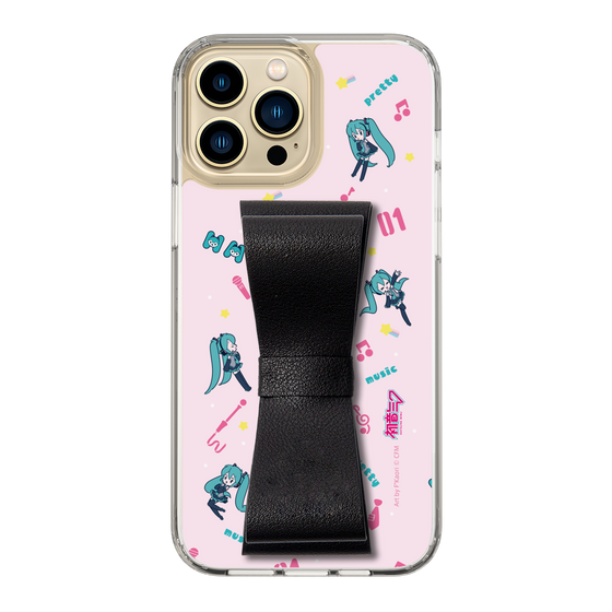 Slim Protection Case - STAND & RING RIBBON Black［ HATSUNE MIKU - Ribbon - Instrumental - Pink ］