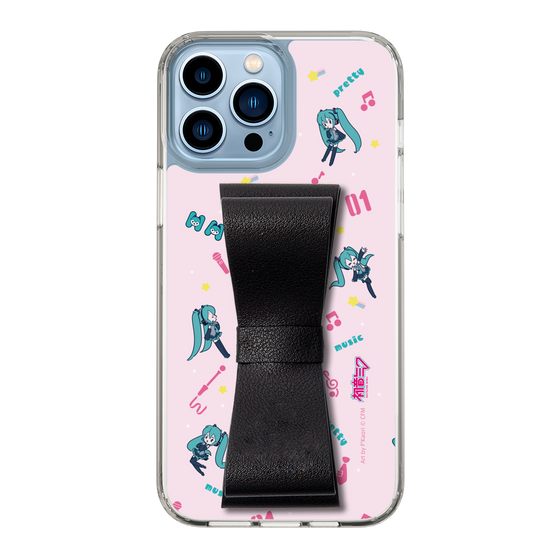Slim Protection Case - STAND & RING RIBBON Black［ HATSUNE MIKU - Ribbon - Instrumental - Pink ］