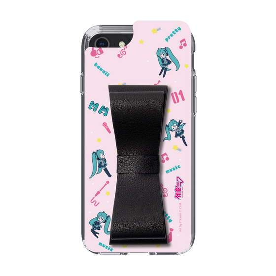 Slim Protection Case - STAND & RING RIBBON Black［ HATSUNE MIKU - Ribbon - Instrumental - Pink ］