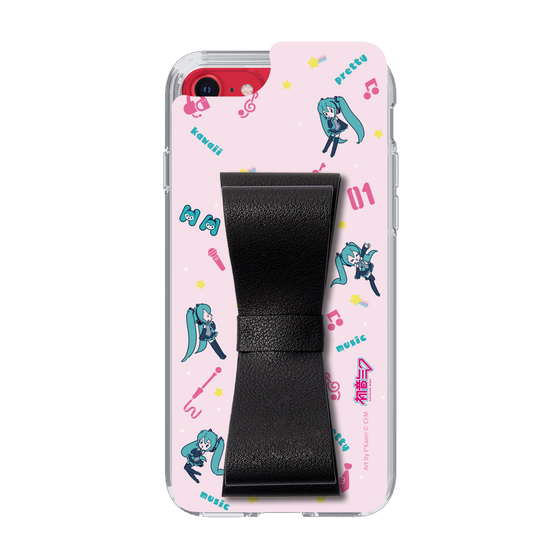 Slim Protection Case - STAND & RING RIBBON Black［ HATSUNE MIKU - Ribbon - Instrumental - Pink ］