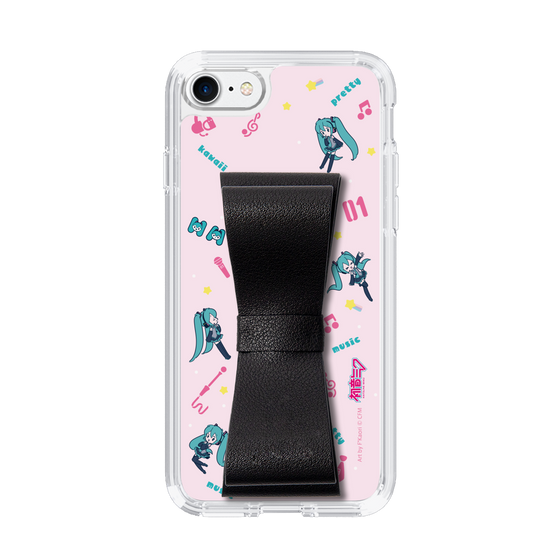 Slim Protection Case - STAND & RING RIBBON Black［ HATSUNE MIKU - Ribbon - Instrumental - Pink ］