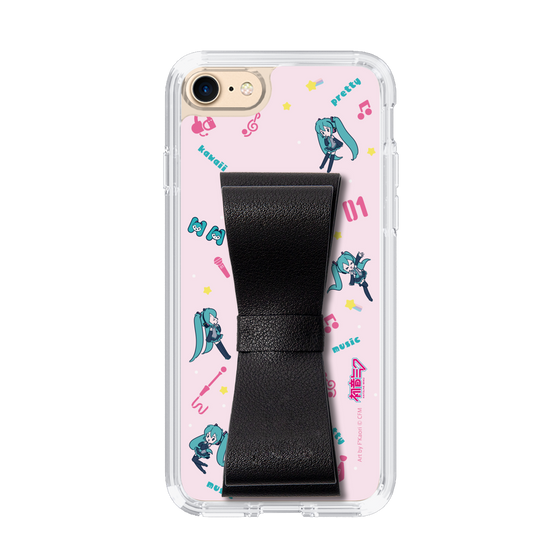 Slim Protection Case - STAND & RING RIBBON Black［ HATSUNE MIKU - Ribbon - Instrumental - Pink ］