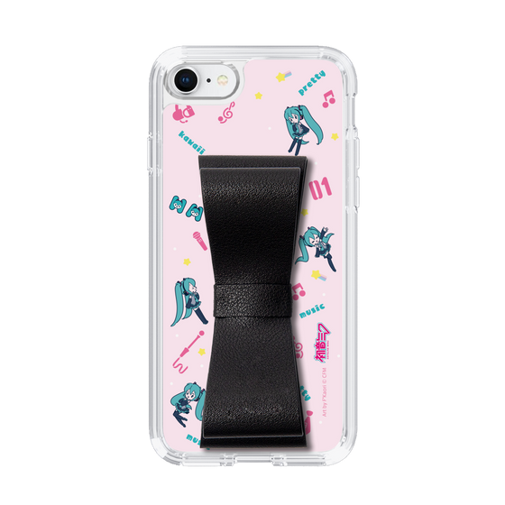 Slim Protection Case - STAND & RING RIBBON Black［ HATSUNE MIKU - Ribbon - Instrumental - Pink ］