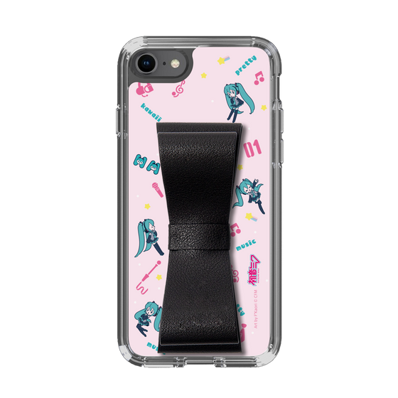 Slim Protection Case - STAND & RING RIBBON Black［ HATSUNE MIKU - Ribbon - Instrumental - Pink ］