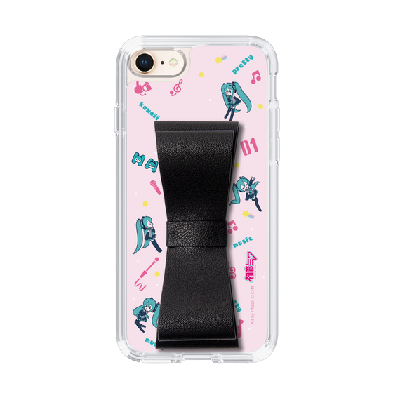 Slim Protection Case - STAND & RING RIBBON Black［ HATSUNE MIKU - Ribbon - Instrumental - Pink ］