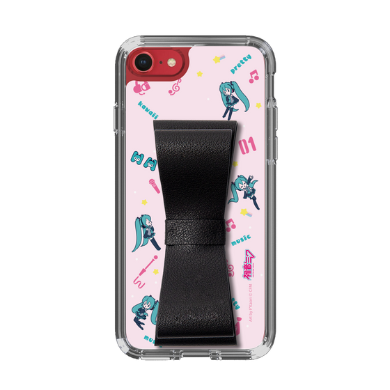 Slim Protection Case - STAND & RING RIBBON Black［ HATSUNE MIKU - Ribbon - Instrumental - Pink ］