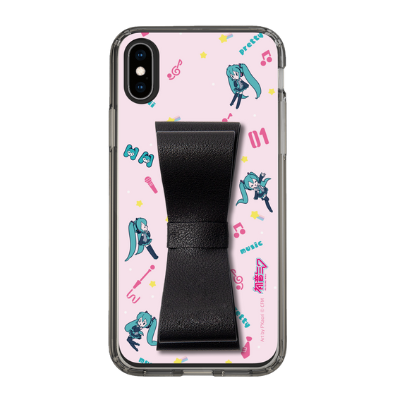 Slim Protection Case - STAND & RING RIBBON Black［ HATSUNE MIKU - Ribbon - Instrumental - Pink ］