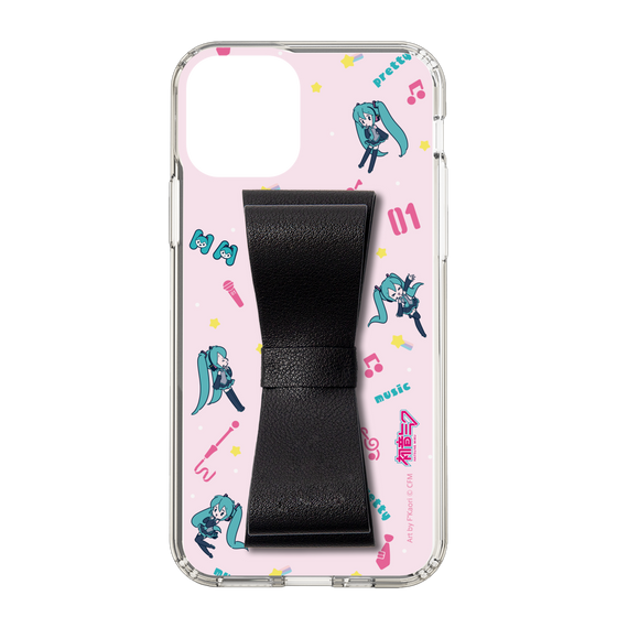 Slim Protection Case - STAND & RING RIBBON Black［ HATSUNE MIKU - Ribbon - Instrumental - Pink ］