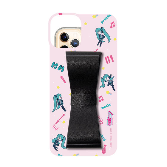Slim Protection Case - STAND & RING RIBBON Black［ HATSUNE MIKU - Ribbon - Instrumental - Pink ］