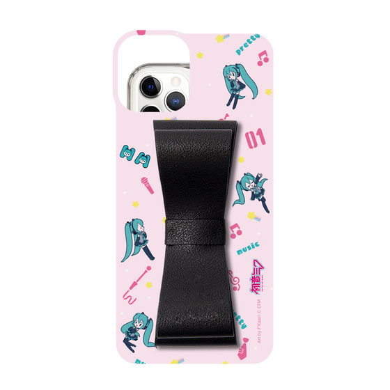 Slim Protection Case - STAND & RING RIBBON Black［ HATSUNE MIKU - Ribbon - Instrumental - Pink ］