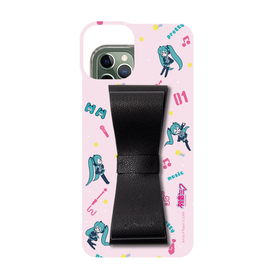 Slim Protection Case - STAND & RING RIBBON Black［ HATSUNE MIKU - Ribbon - Instrumental - Pink ］