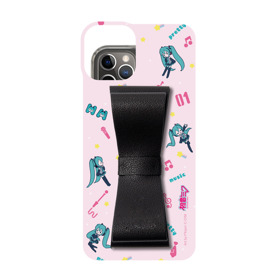 Slim Protection Case - STAND & RING RIBBON Black［ HATSUNE MIKU - Ribbon - Instrumental - Pink ］