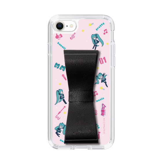 Slim Protection Case - STAND & RING RIBBON Black［ HATSUNE MIKU - Ribbon - Instrumental - Pink ］