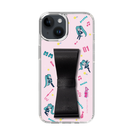 Slim Protection Case - STAND & RING RIBBON Black［ HATSUNE MIKU - Ribbon - Instrumental - Pink ］