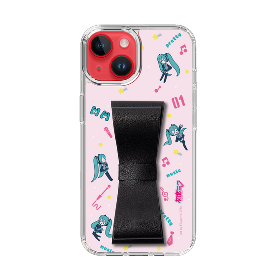Slim Protection Case - STAND & RING RIBBON Black［ HATSUNE MIKU - Ribbon - Instrumental - Pink ］