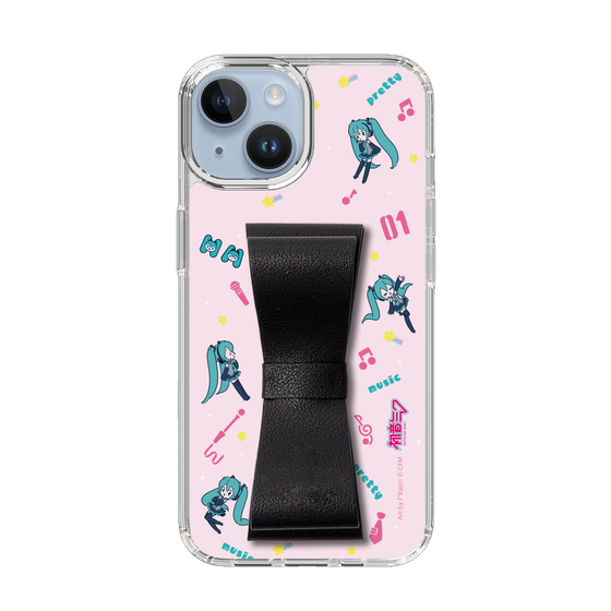 Slim Protection Case - STAND & RING RIBBON Black［ HATSUNE MIKU - Ribbon - Instrumental - Pink ］