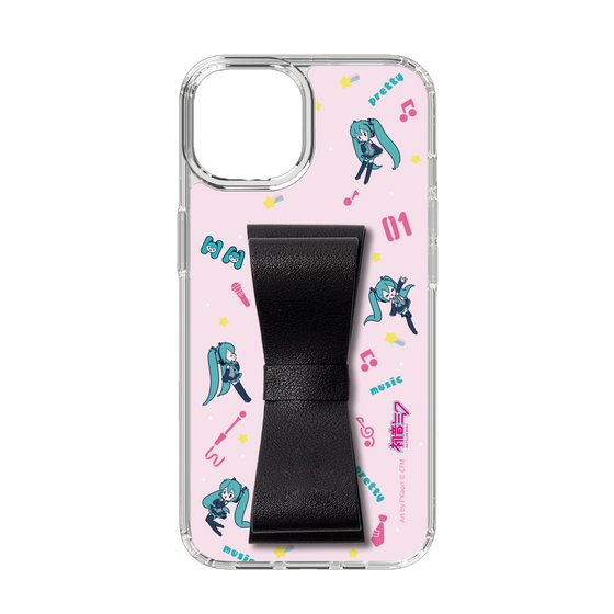 Slim Protection Case - STAND & RING RIBBON Black［ HATSUNE MIKU - Ribbon - Instrumental - Pink ］