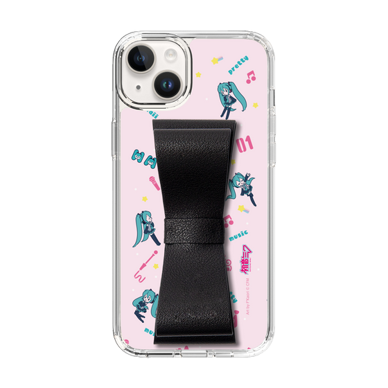Slim Protection Case - STAND & RING RIBBON Black［ HATSUNE MIKU - Ribbon - Instrumental - Pink ］