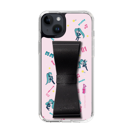 Slim Protection Case - STAND & RING RIBBON Black［ HATSUNE MIKU - Ribbon - Instrumental - Pink ］