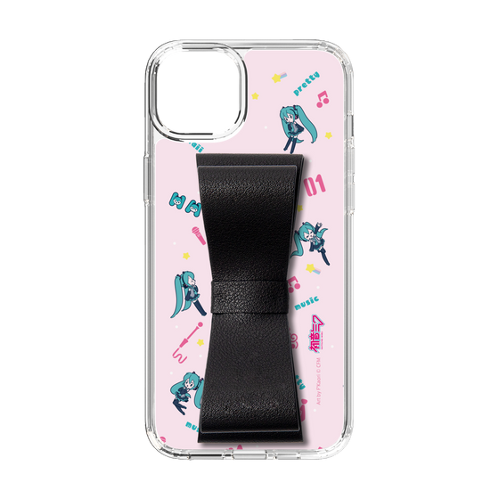 Slim Protection Case - STAND & RING RIBBON Black［ HATSUNE MIKU - Ribbon - Instrumental - Pink ］