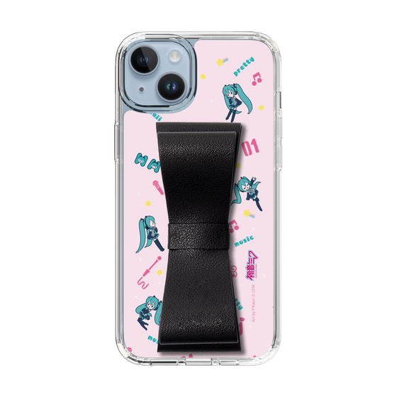 Slim Protection Case - STAND & RING RIBBON Black［ HATSUNE MIKU - Ribbon - Instrumental - Pink ］