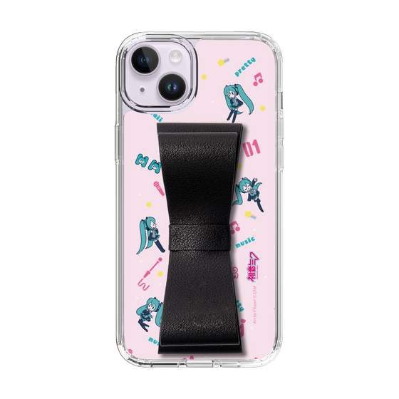 Slim Protection Case - STAND & RING RIBBON Black［ HATSUNE MIKU - Ribbon - Instrumental - Pink ］