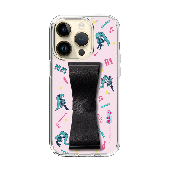 Slim Protection Case - STAND & RING RIBBON Black［ HATSUNE MIKU - Ribbon - Instrumental - Pink ］