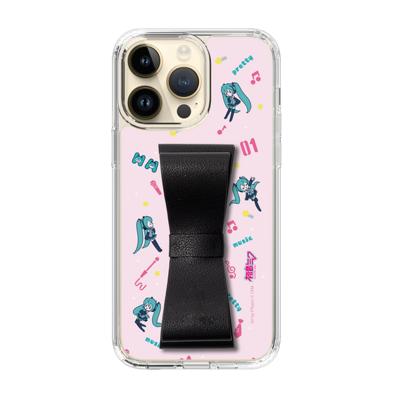 Slim Protection Case - STAND & RING RIBBON Black［ HATSUNE MIKU - Ribbon - Instrumental - Pink ］