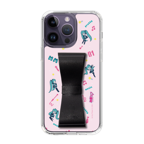 Slim Protection Case - STAND & RING RIBBON Black［ HATSUNE MIKU - Ribbon - Instrumental - Pink ］