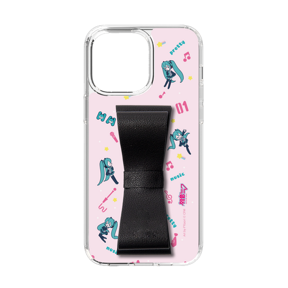 Slim Protection Case - STAND & RING RIBBON Black［ HATSUNE MIKU - Ribbon - Instrumental - Pink ］