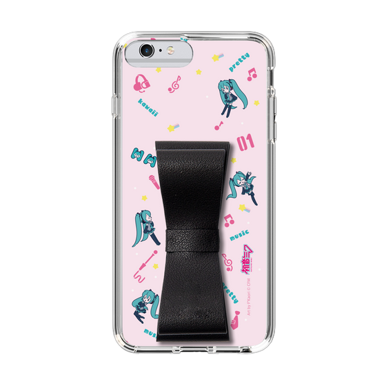 Slim Protection Case - STAND & RING RIBBON Black［ HATSUNE MIKU - Ribbon - Instrumental - Pink ］