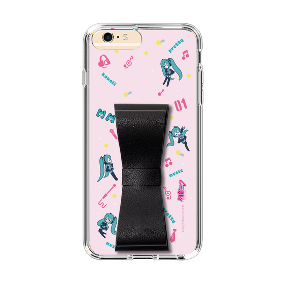 Slim Protection Case - STAND & RING RIBBON Black［ HATSUNE MIKU - Ribbon - Instrumental - Pink ］