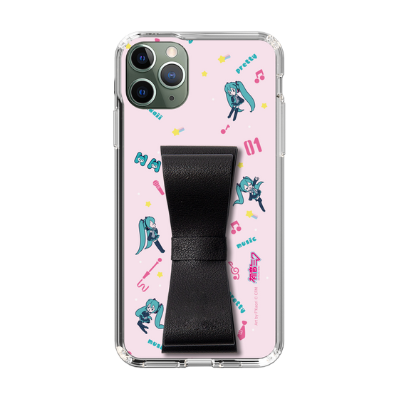 Slim Protection Case - STAND & RING RIBBON Black［ HATSUNE MIKU - Ribbon - Instrumental - Pink ］