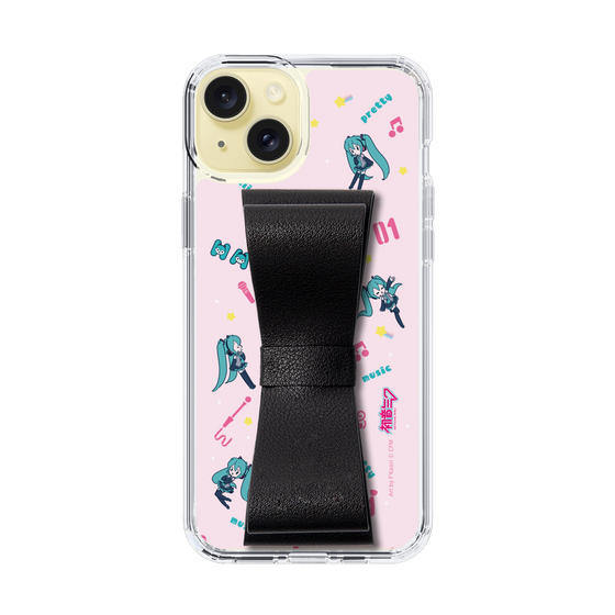 Slim Protection Case - STAND & RING RIBBON Black［ HATSUNE MIKU - Ribbon - Instrumental - Pink ］