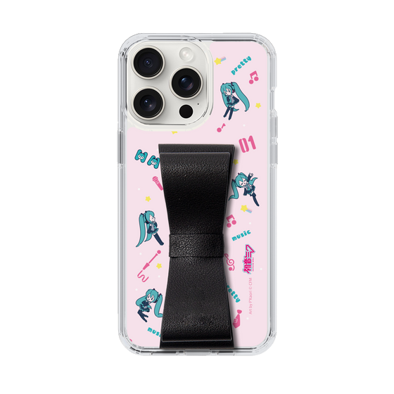 Slim Protection Case - STAND & RING RIBBON Black［ HATSUNE MIKU - Ribbon - Instrumental - Pink ］