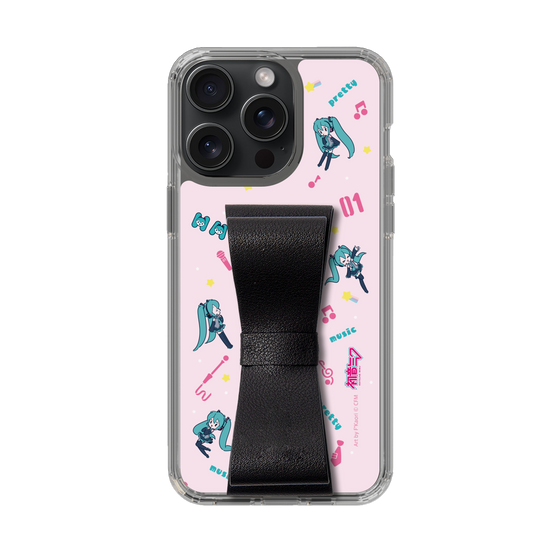 Slim Protection Case - STAND & RING RIBBON Black［ HATSUNE MIKU - Ribbon - Instrumental - Pink ］