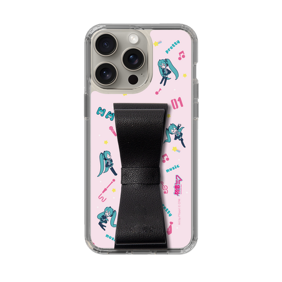 Slim Protection Case - STAND & RING RIBBON Black［ HATSUNE MIKU - Ribbon - Instrumental - Pink ］