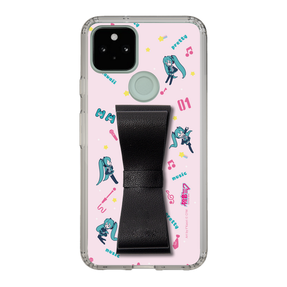 Slim Protection Case - STAND & RING RIBBON Black［ HATSUNE MIKU - Ribbon - Instrumental - Pink ］