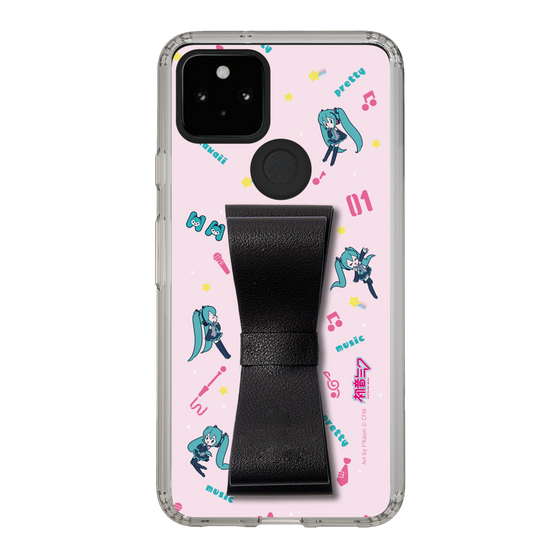 Slim Protection Case - STAND & RING RIBBON Black［ HATSUNE MIKU - Ribbon - Instrumental - Pink ］