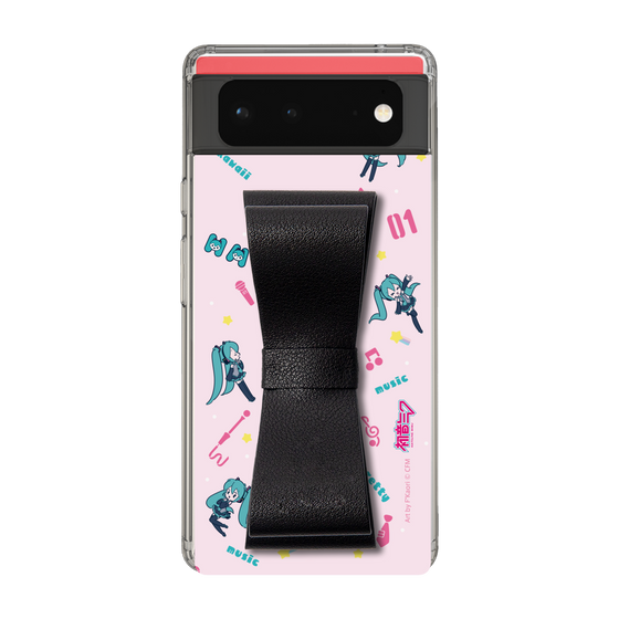Slim Protection Case - STAND & RING RIBBON Black［ HATSUNE MIKU - Ribbon - Instrumental - Pink ］