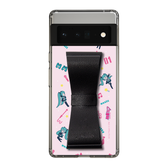 Slim Protection Case - STAND & RING RIBBON Black［ HATSUNE MIKU - Ribbon - Instrumental - Pink ］